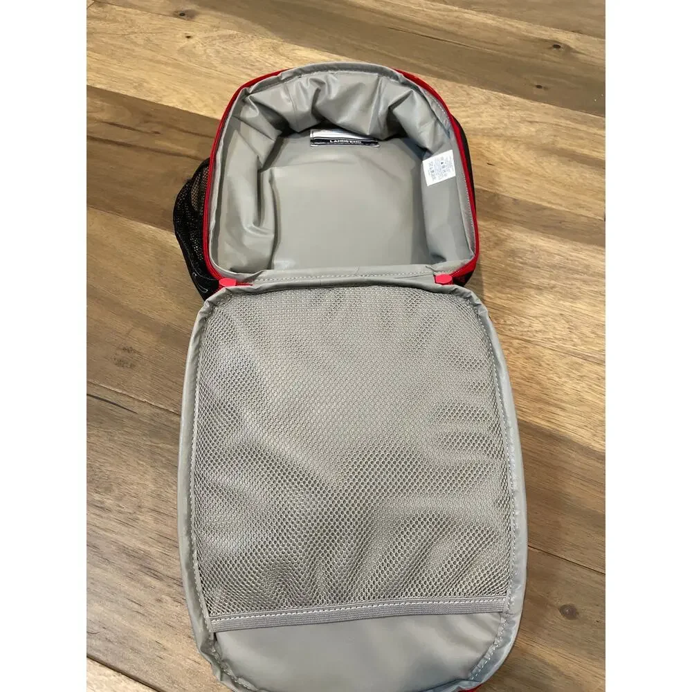 Lands’ End Black Soft Sided Insulated Lunch Box Durable Leak Resistant NWOT